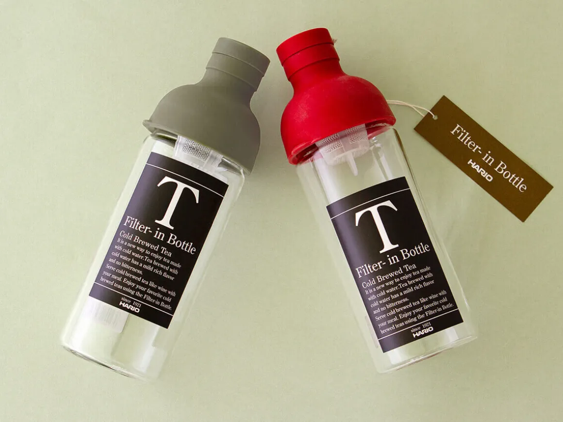 ORYOKI Mizudashi (Tee Kalt Aufgießen)*Teeflasche mit Sieb, HARIO Filter in Bottle, 300 ml, grün