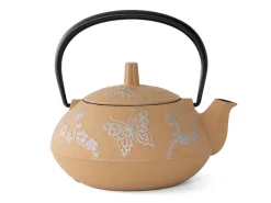 ORYOKI Japanische Teekannen|Teekanne Gusseisen*Teekanne Gusseisen CHOCHO, Beige, 0,6 l