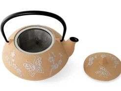 ORYOKI Japanische Teekannen|Teekanne Gusseisen*Teekanne Gusseisen CHOCHO, Beige, 0,6 l