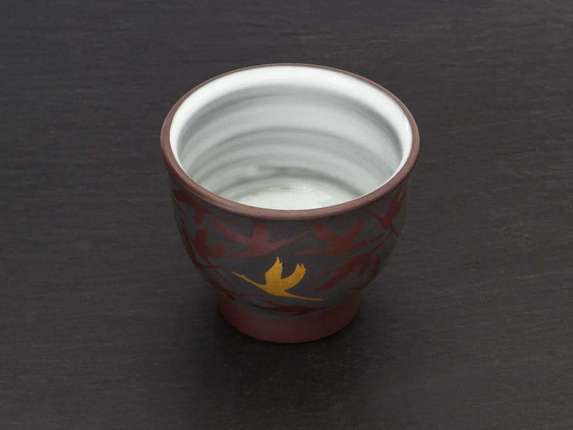 ORYOKI Teeschalen Und Becher|Teegeschirr*Teeschale Kintsuru Mitsukoshi, Banko Yaki, 60 ml