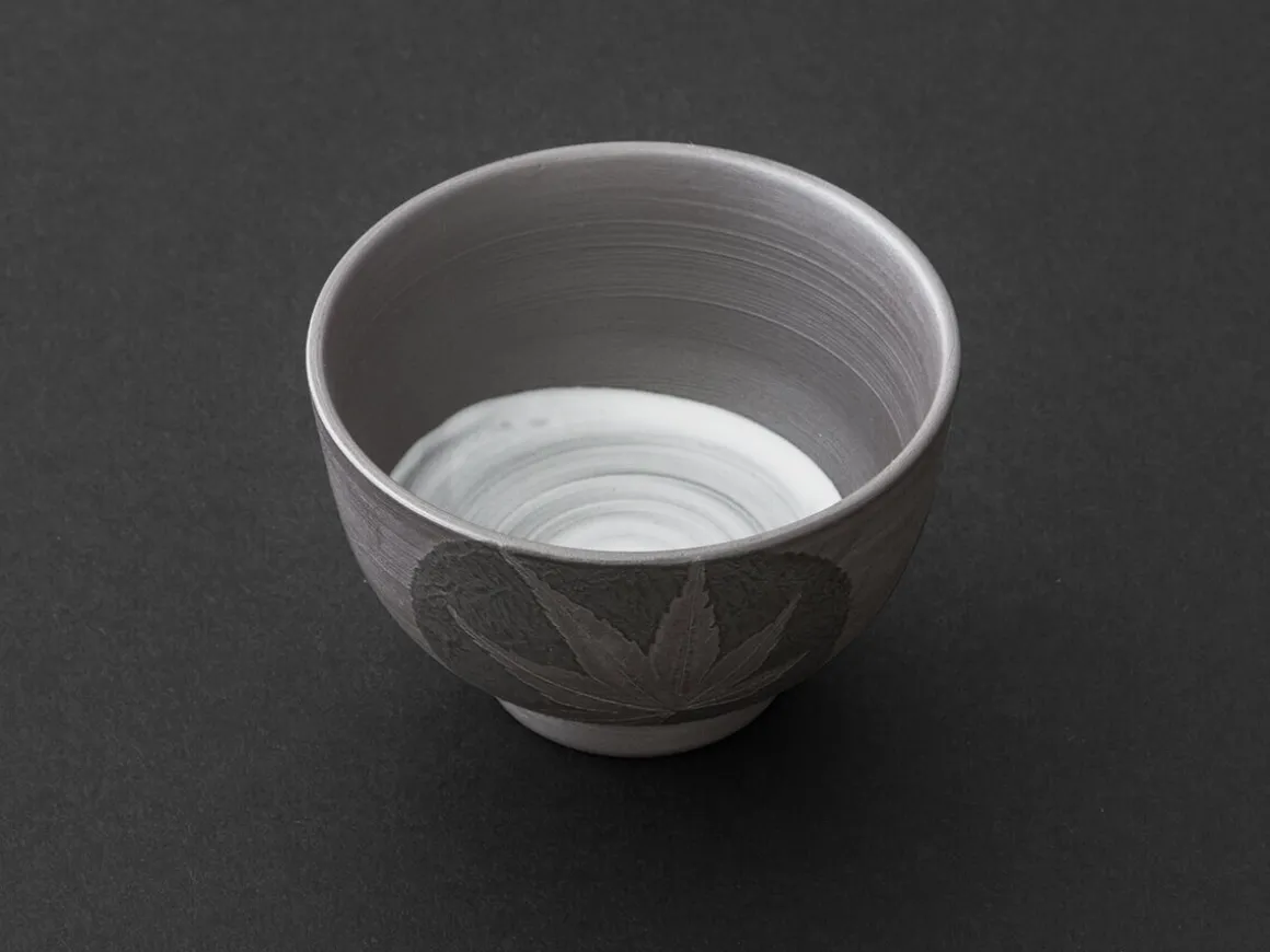 ORYOKI Teeschalen Und Becher*Teeschale Kuro Momiji, Banko Yaki, 60 ml