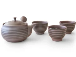 ORYOKI Japanische Teekannen|Teegeschirr*Teeservice Kuro Koma, Banko Yaki, 4-teilig