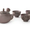ORYOKI Japanische Teekannen|Teegeschirr*Teeservice Kuro Momiji, Banko Yaki, 4-teilig