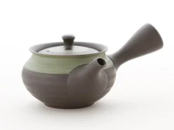 ORYOKI Japanische Teekannen|Teegeschirr*Teeservice Kurofukugata Midorierimaki, 6-teilig