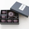 ORYOKI Japanische Teekannen|Teegeschirr*Teeservice Kurohira Murasakisujime, 6-teilig