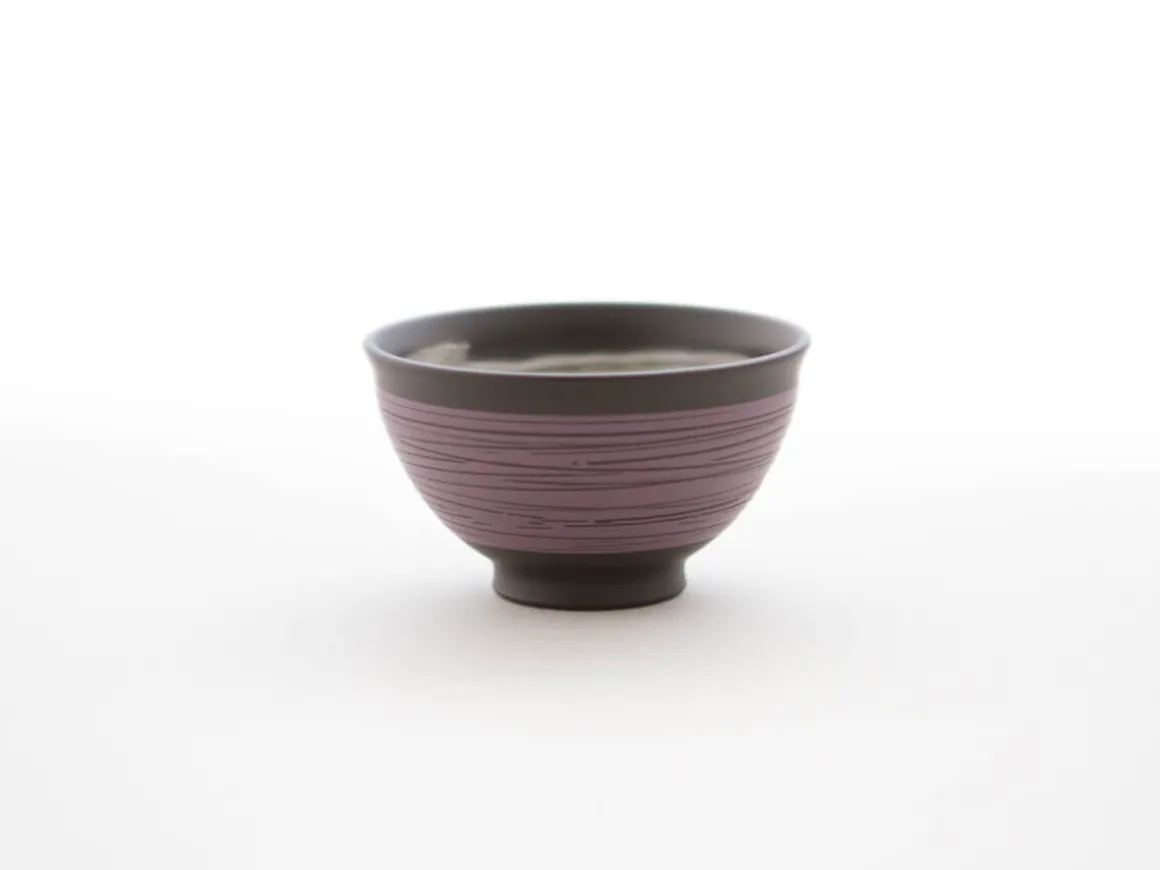 ORYOKI Japanische Teekannen|Teegeschirr*Teeservice Kurohira Murasakisujime, 6-teilig