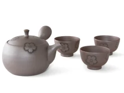 ORYOKI Japanische Teekannen|Teegeschirr*Teeservice Sakura, Banko Yaki, 4-teilig