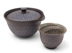 ORYOKI Japanische Teekannen|Teegeschirr*Teeservice Shiboridashi Nanban Mishimazume, 3-teilig