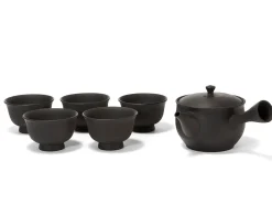 ORYOKI Japanische Teekannen|Teegeschirr*Teeservice 6-teilig, Kyusu Tokoname Sendan Sen Maru
