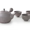 ORYOKI Japanische Teekannen|Teegeschirr*Teeservice Tobikanna, Banko Yaki, 4-teilig
