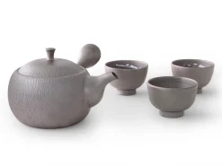 ORYOKI Japanische Teekannen|Teegeschirr*Teeservice Tobikanna, Banko Yaki, 4-teilig
