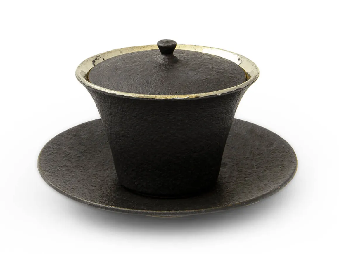 ORYOKI Teeschalen Und Becher*Teetasse Kuro Tsuya mit Untertasse und Deckel