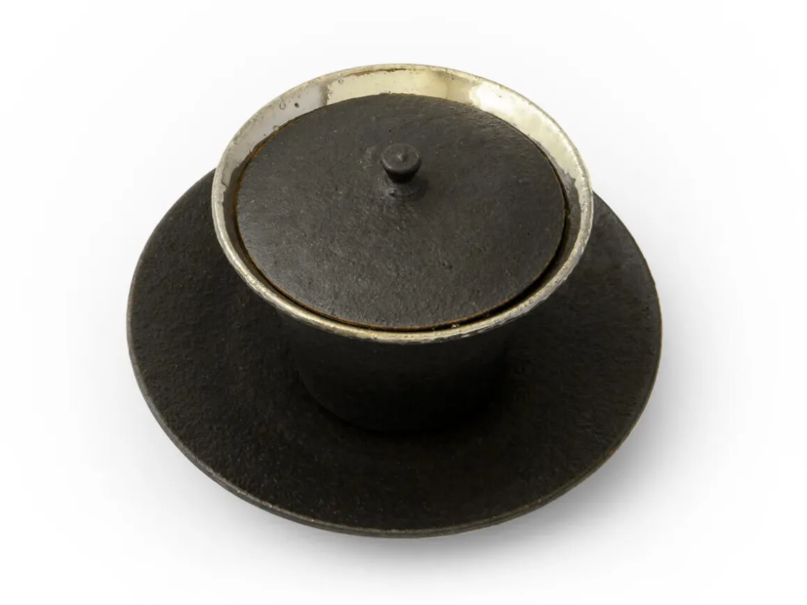 ORYOKI Teeschalen Und Becher*Teetasse Kuro Tsuya mit Untertasse und Deckel
