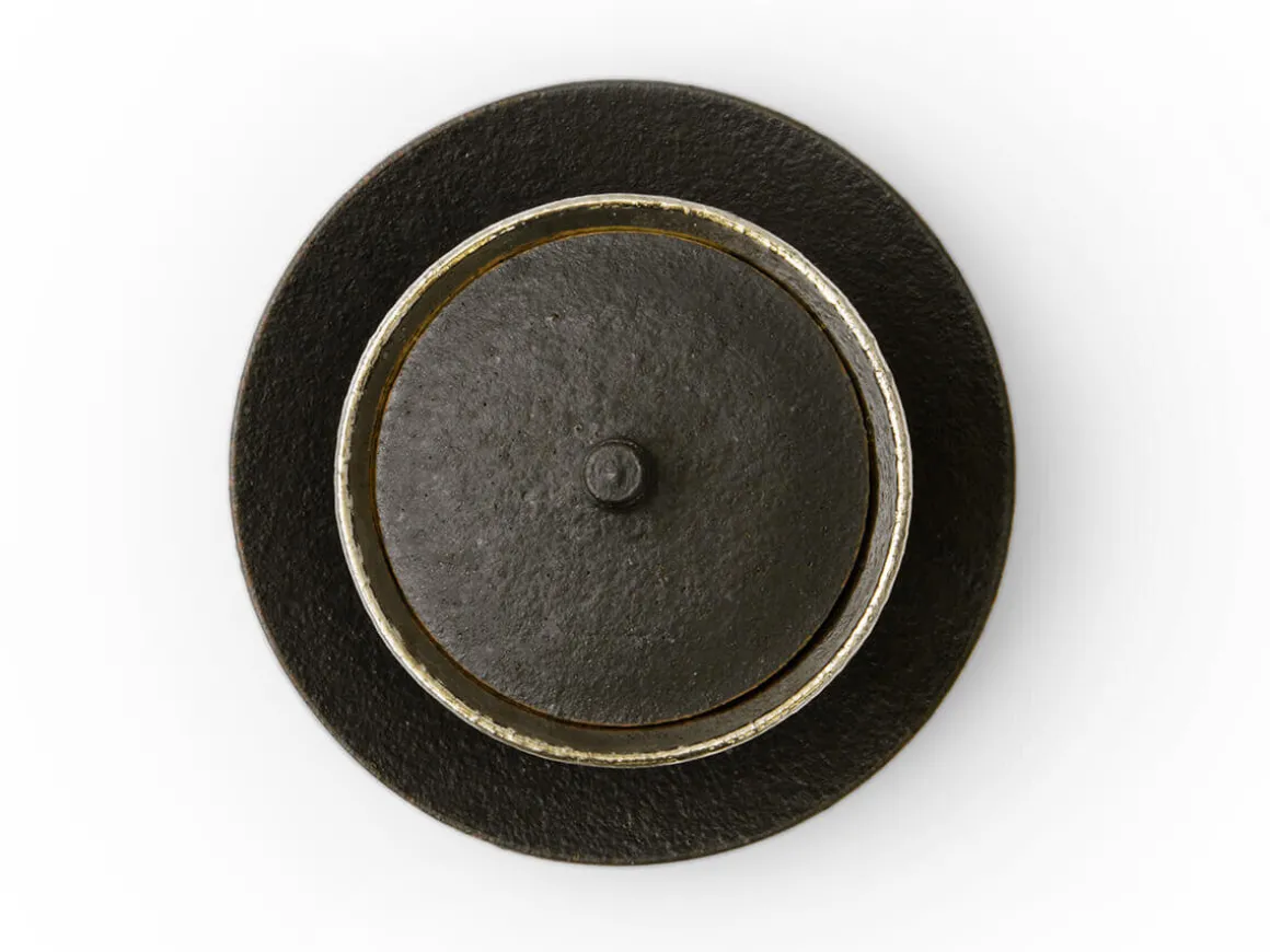ORYOKI Teeschalen Und Becher*Teetasse Kuro Tsuya mit Untertasse und Deckel