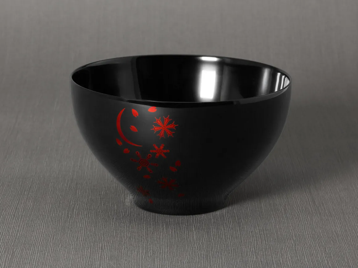 ORYOKI Holzschalen|Lacquerware*Urushi Raku wan Sunofureku, 450 ml