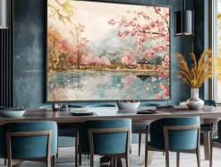 ORYOKI Wandbilder*Wandbild Japanischer Garten Sakura #4, farbig 4:3