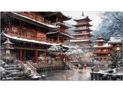 ORYOKI Wandbilder*Wandbild Kyoto Gosho #3, farbig 16:9