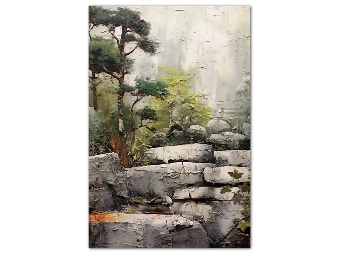ORYOKI Wandbilder*Wandbild Wabi Sabi #2, japanischer Garten, farbig 2:3
