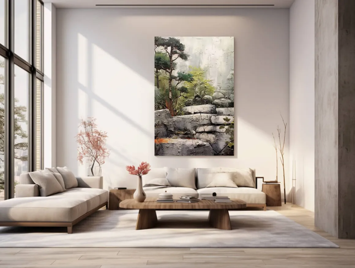 ORYOKI Wandbilder*Wandbild Wabi Sabi #2, japanischer Garten, farbig 2:3