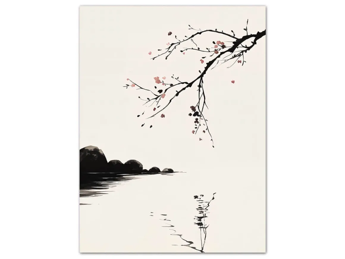 ORYOKI Wandbilder*Wandbild Wabi Sabi Sakura #1, farbig 3:4