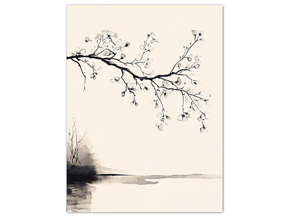 ORYOKI Wandbilder*Wandbild Wabi Sabi Sakura #5, farbig 3:4