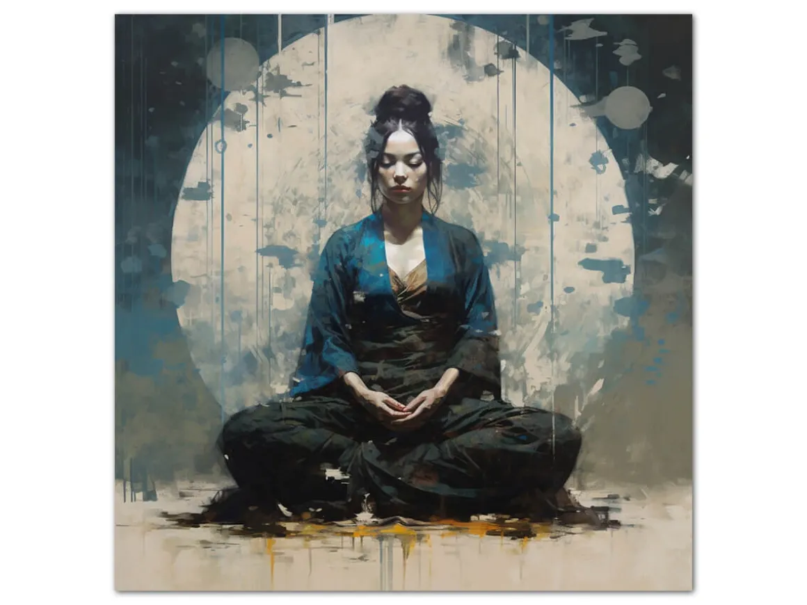 ORYOKI Wandbilder*Wandbild Zazen #1, japanische Meditation, farbig, 1:1