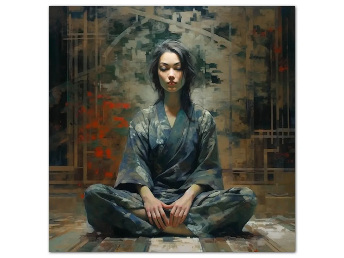 ORYOKI Wandbilder*Wandbild Zazen #3, japanische Meditation, farbig, 1:1