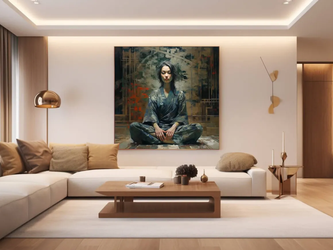 ORYOKI Wandbilder*Wandbild Zazen #3, japanische Meditation, farbig, 1:1